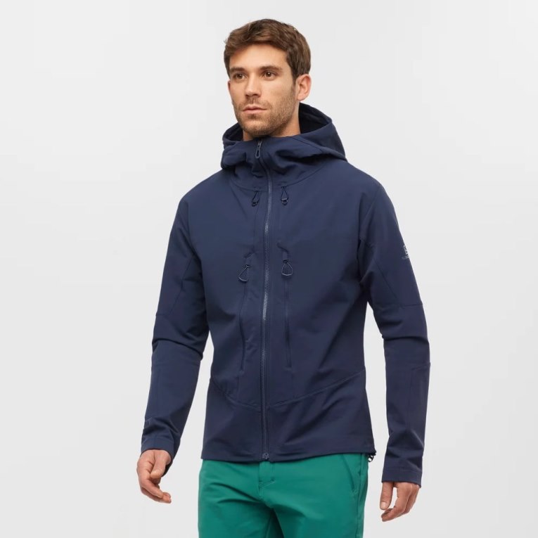 Chaquetas Salomon Outpeak Softshell Full Zip Hombre Azul Marino | MX FIBX912